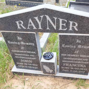 RAYNER John 1937-2021 &amp; Francina 1933-2017