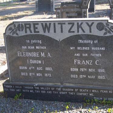 REWITZKY Franz C. 1880-1965 &amp; Eleonore M.A. DUROW 1883-1973