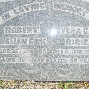 RIRIE Robert William -1950 &amp; Vera C. -1995