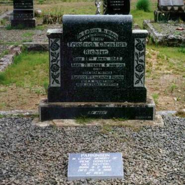 RICHTER Friedrich Christian -1942 &amp; Auguste Wilhelmine -1943 :: PARKINSON Irene Dorothy nee RICHTER 1903-1986