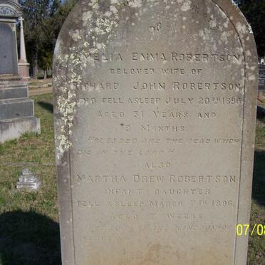 ROBERTSON Amelia Emma -1896 :: ROBERTSON Martha Drew 1896-1896