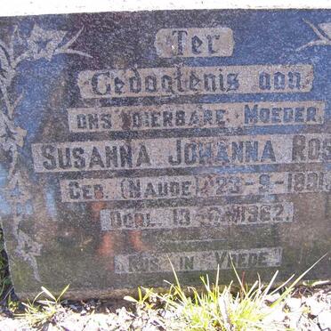 ROSS Susanna Johanna nee NAUDE 1891-1962