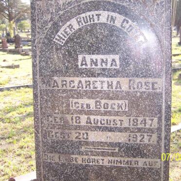 ROSE Anna Margaretha nee BOCK 1847-1927