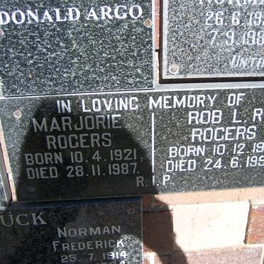 ROGERS Rob L.R. 1917-1994 &amp; Marjorie 1921-1987