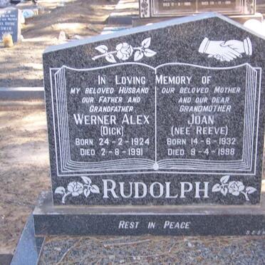 RUDOLPH Werner Alex 1924-1991 &amp; Joan REEVE 1932-1998