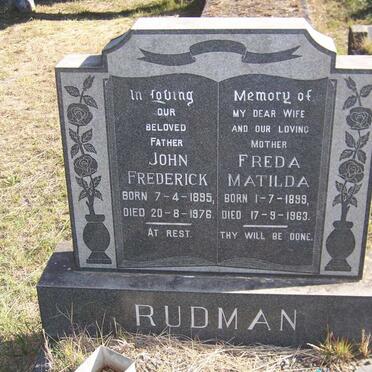 RUDMAN John Frederick 1895-1976 &amp; Freda Matilda 1899-1963