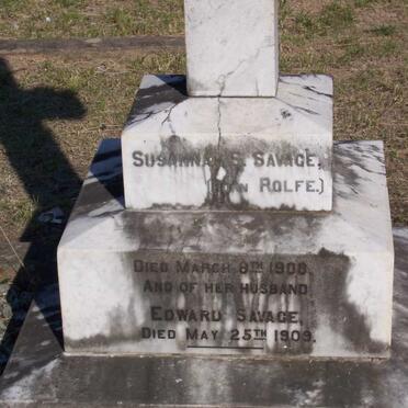 SAVAGE Edward -1909 &amp; Susannah ROLFE -1908