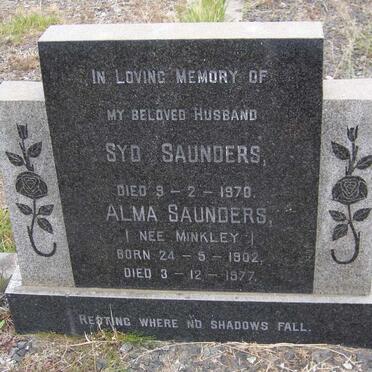 SAUNDERS Syd -1970 &amp; Alma MINKLEY 1902-1977