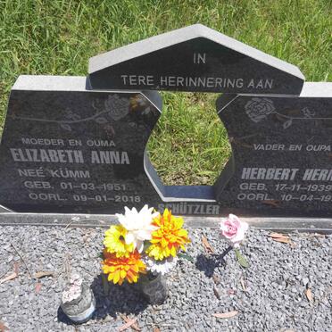 SCHUTZLER Herbert Herman 1939-1998 &amp; Elizabeth Anna KUMM 1951-2018