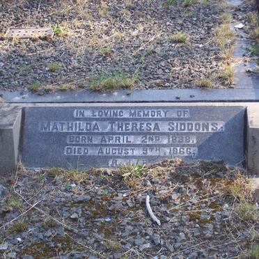 SIDDONS Mathilda Theresa 1888-1966