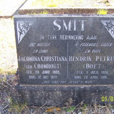 SMIT Hendrik Petrus 1888-1960 &amp; Jacomina Christiana CROMHOUT 1889-1972