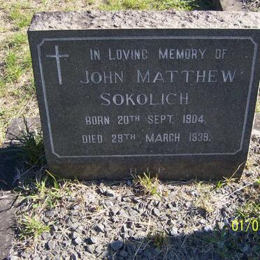 SOKOLICH John Matthew 1904-1939