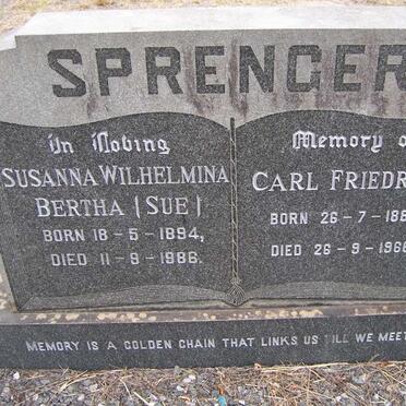 SPRENGER Carl Friedrich 1884-1966 &amp; Susanna Wilhelmina Bertha 1894-1986