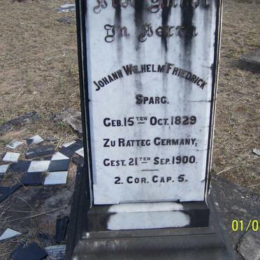 SPARG Johann Wilhelm Friederick 1829-1900