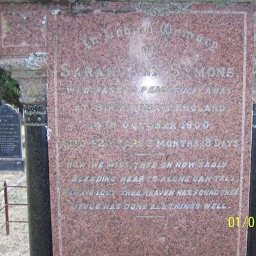 SYMONS Sarah Ann -1900