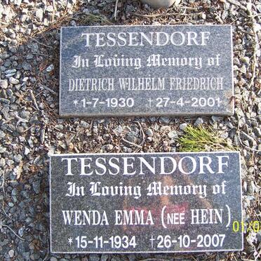 TESSENDORF Dietrich Wilhelm Friedrich 1930-2001 &amp; Wenda Emma HEIN 1934-2007