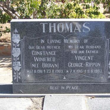 THOMAS Vincent George Rippon 1915-1983 &amp; Constance Winifred BROWN 1911-1989