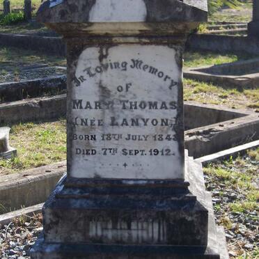 THOMAS Mary nee LANYON 1843-1912