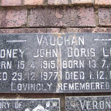 VAUGHAN Sidney John 1915-1977 &amp; Doris Lina 1926-1977