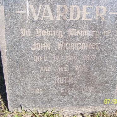 VARDER John Widdicombe -1917 &amp; Ruth -1939