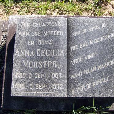 VORSTER Anna Cecilia 1887-1972