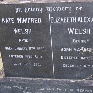 WELSH Kate Winifred 1880-1972 :: WELSH Elizabeth Alexandra 1871-1959