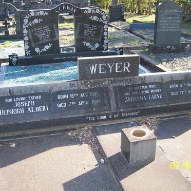 WEYER Joseph Heinrich Albert 1907-1997 &amp; Johanna Luise 1908-1973