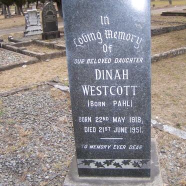 WESTCOTT Dinah nee PAHL 1918-1951