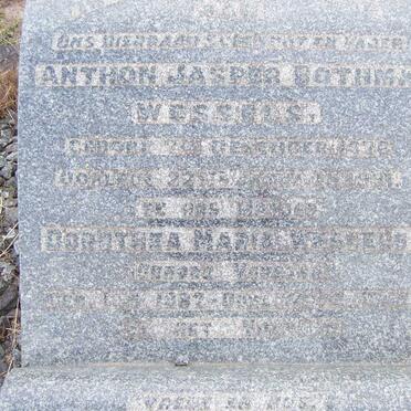 WESSELS Anthon Jasper Bothma 1876-1931 &amp; Dorothea Maria VORSTER 1887-1957