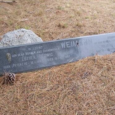 WEIMANN Esther Hedwig nee PETER 1897-1987