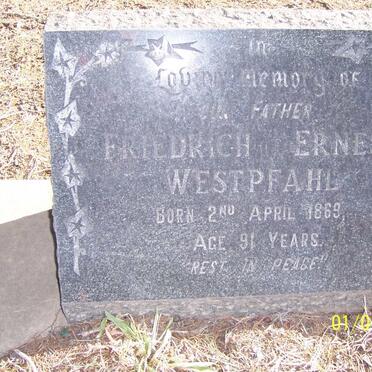 WESTPFAHL Friedrich Ernest 1869-1960