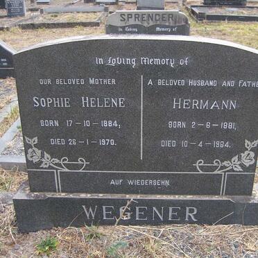 WEGENER Hermann 1881-1964 &amp; Sophie Helene 1884-1970