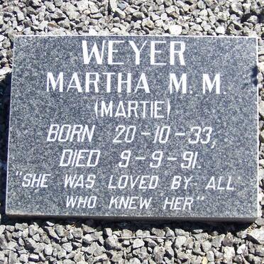 WEYER Martha M.M. 1933-1991