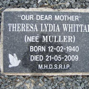 WHITTAL Theresa Lydia nee MULLER 1940-2009