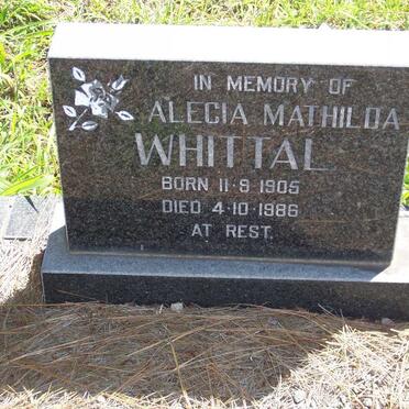 WHITTAL Alecia Mathilda 1905-1986