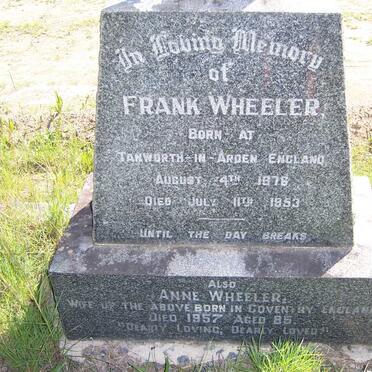 WHEELER Frank 1876-1953 &amp; Anne -1957