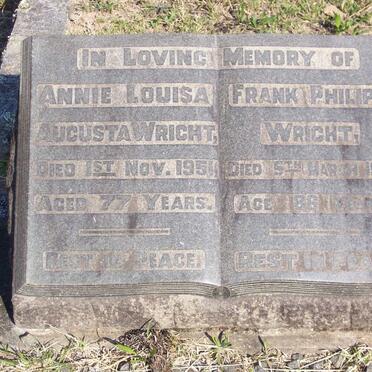 WRIGHT Frank Philip -1954 &amp; Annie Louisa Augusta -1951