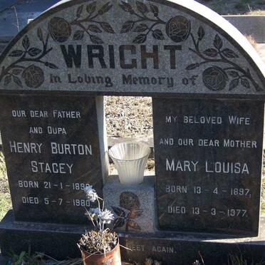 WRIGHT Henry Burton Stacy 1898-1980 &amp; Mary Louisa 1897-1977