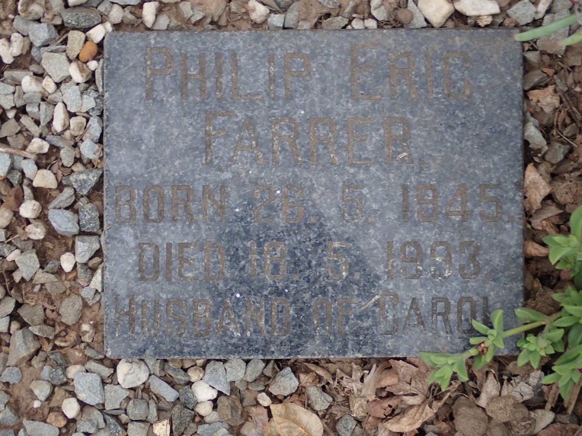 FARRER Philip Eric 1945-1993