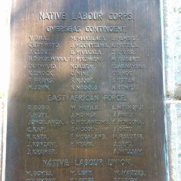 5. Native Labour Corps - Overseas Contingent, East African Force, Native Labour Union