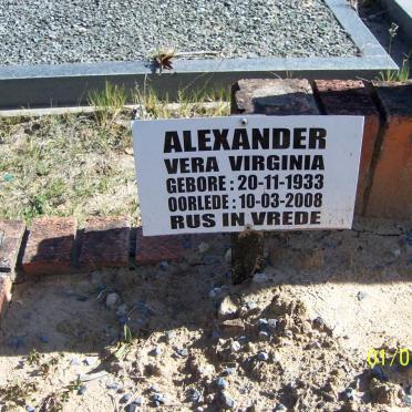 ALEXANDER Vera Virginia 1933-2008
