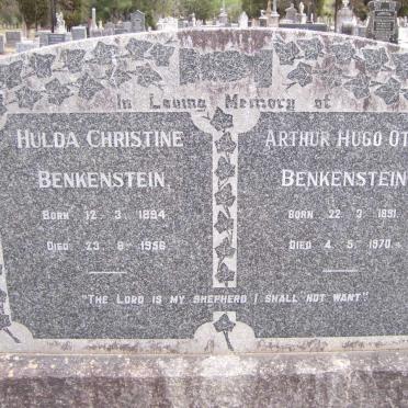 BENKENSTEIN Arthur Hugo Otto 1891-1970 &amp; Hulda Christine 1894-1956