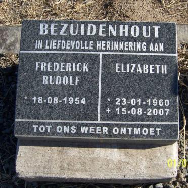 BEZUIDENHOUT Frederick Rudolf 1954- &amp; Elizabeth 1960-2007