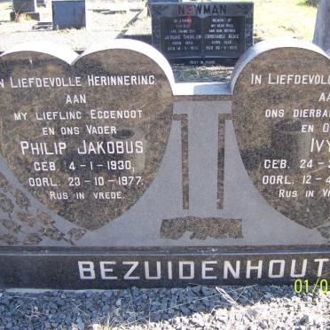 BEZUIDENHOUT Philip Jacobus 1930-1977 &amp; Ivy 1936-1994