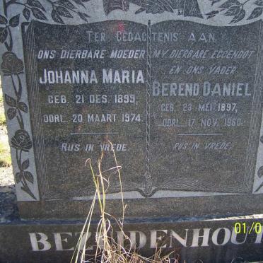 BEZUIDENHOUT Berend Daniel 1897-1960 &amp; Johanna Maria 1899-1974