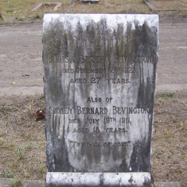 BEVINGTON Sidney Bernard -1911 &amp; BEVINGTON Louisa Bertha -1923