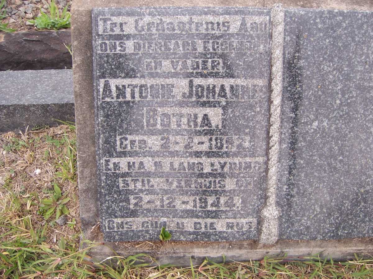 BOTHA Antonie Johannes 1892-1944