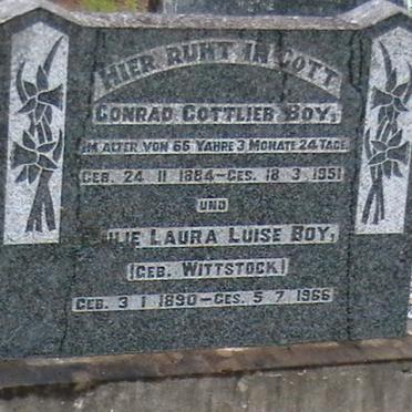 BOY Conrad Gottlieb 1884-1951 &amp; ? Laura Luise WITTSTOCK 1890-1966