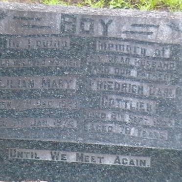 BOY Friedrich Carl Gottlieb 1879-1955 &amp; Lilian Mary FEW 1893-1974