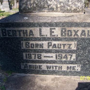 BOXALL Bertha L.E. nee PAUTZ 1878-1947